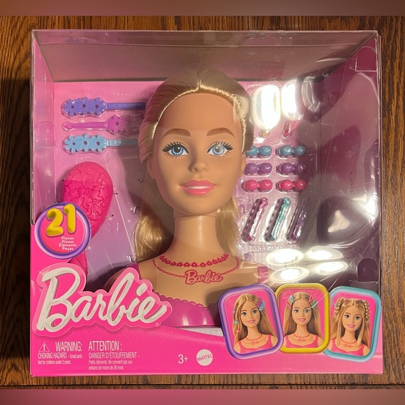 Barbie Doll Styling Head, Blond Hair with 20 Colorful Accessories, Doll Head NEW - Picture 4 of 5